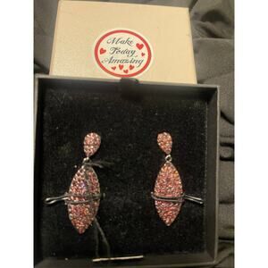 NIB Purple rhinestone fashion earrings